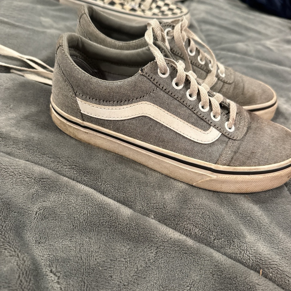 Vans Gray and White Women's Shoes
